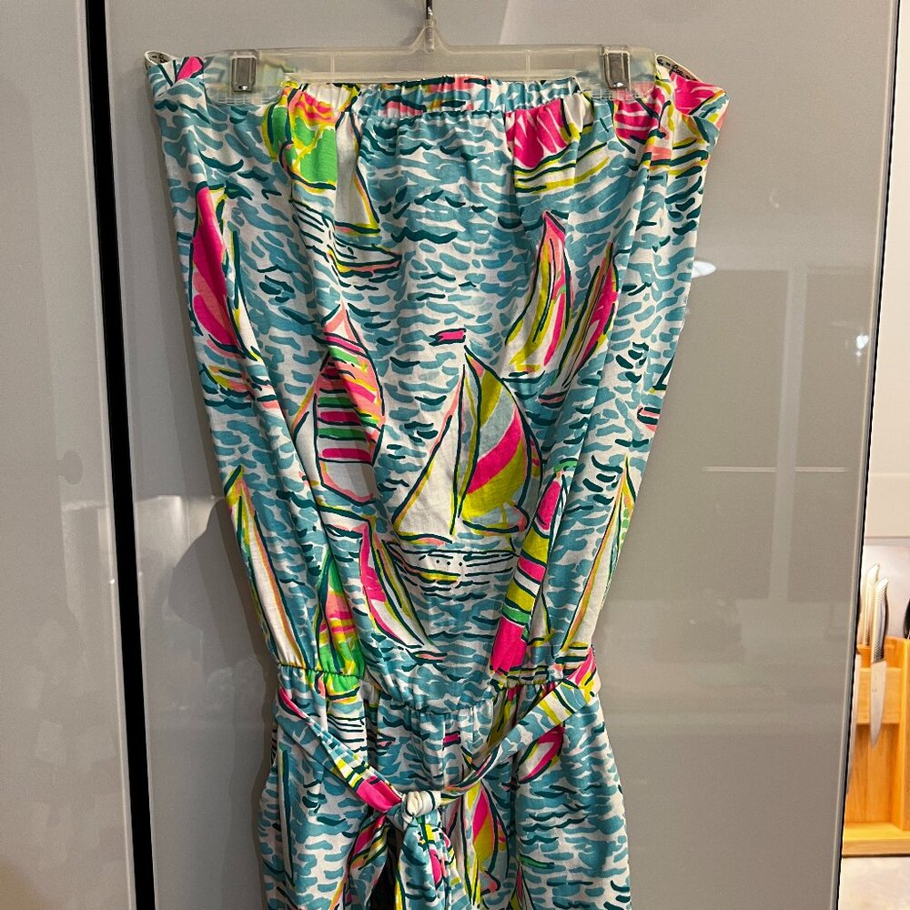 Lilly Pulitzer Ritz Romper You Gotta Regatta XS
